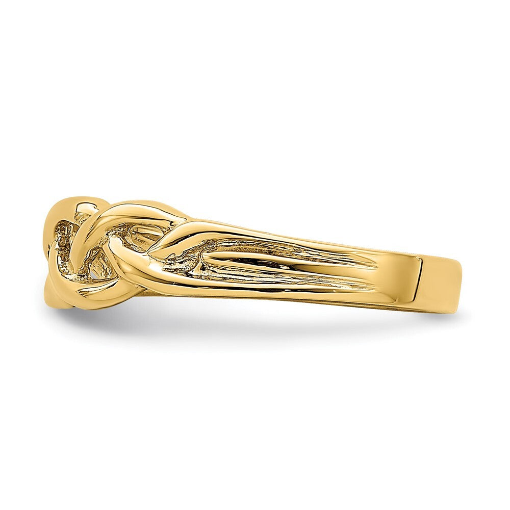 14K Yellow Gold Polished Braided Knot Ring Size 7