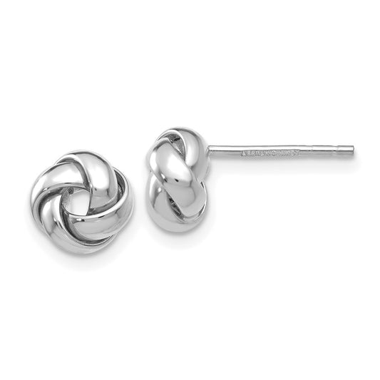 14k White Gold Polished Knot Earrings