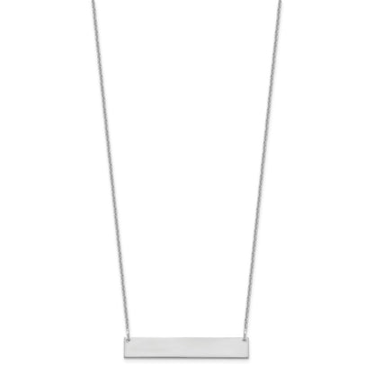 10k White Gold Medium Blank Bar Necklace