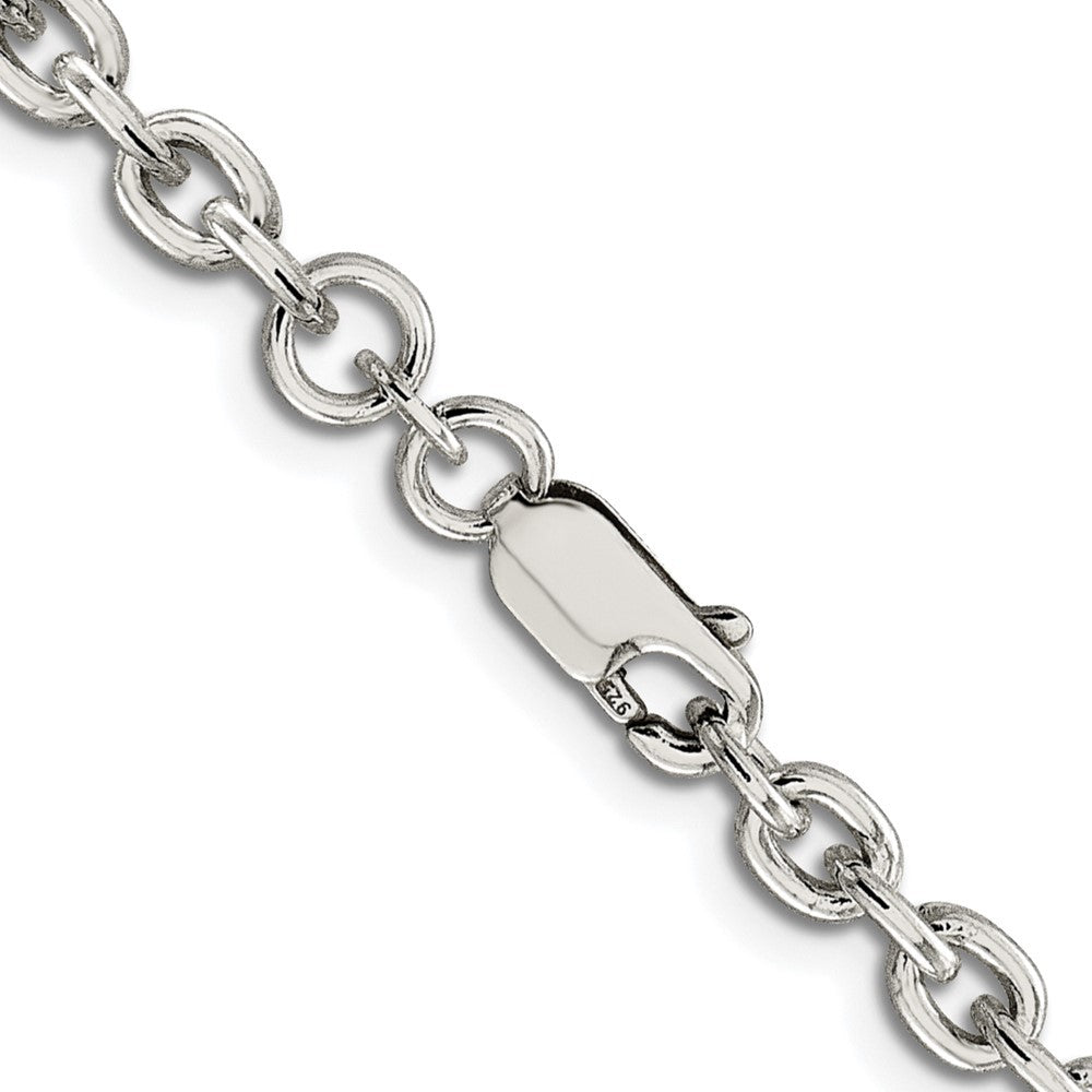 Sterling Silver Rhodium-plated 4.5mm Cable Chain Necklace
