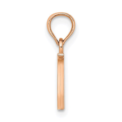 14k Rose Gold Polished Block Letter W Initial Pendant for Women