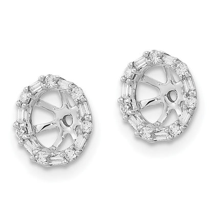 14k White Gold Diamond Earring Jackets Gift for Women