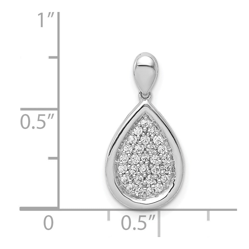 14k White Gold 1/4ct. Diamond Fancy Teardrop Pendant for Women
