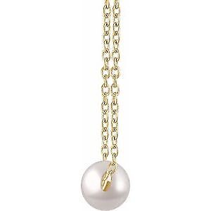 Gift for Mothers 14k Yellow Gold Cultured Freshwater Pearl Pendant Necklace