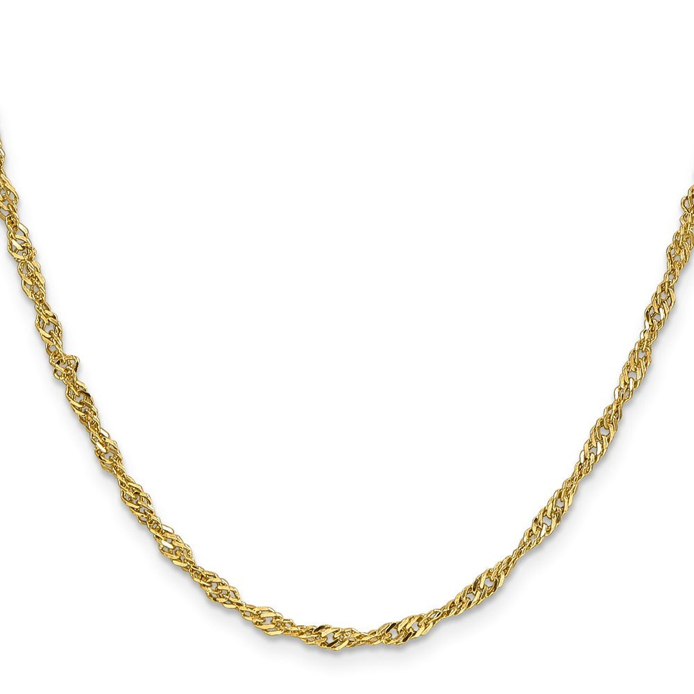 14k Yellow Gold 20 inch 2.75mm Lightweight Singapore Chain Necklace