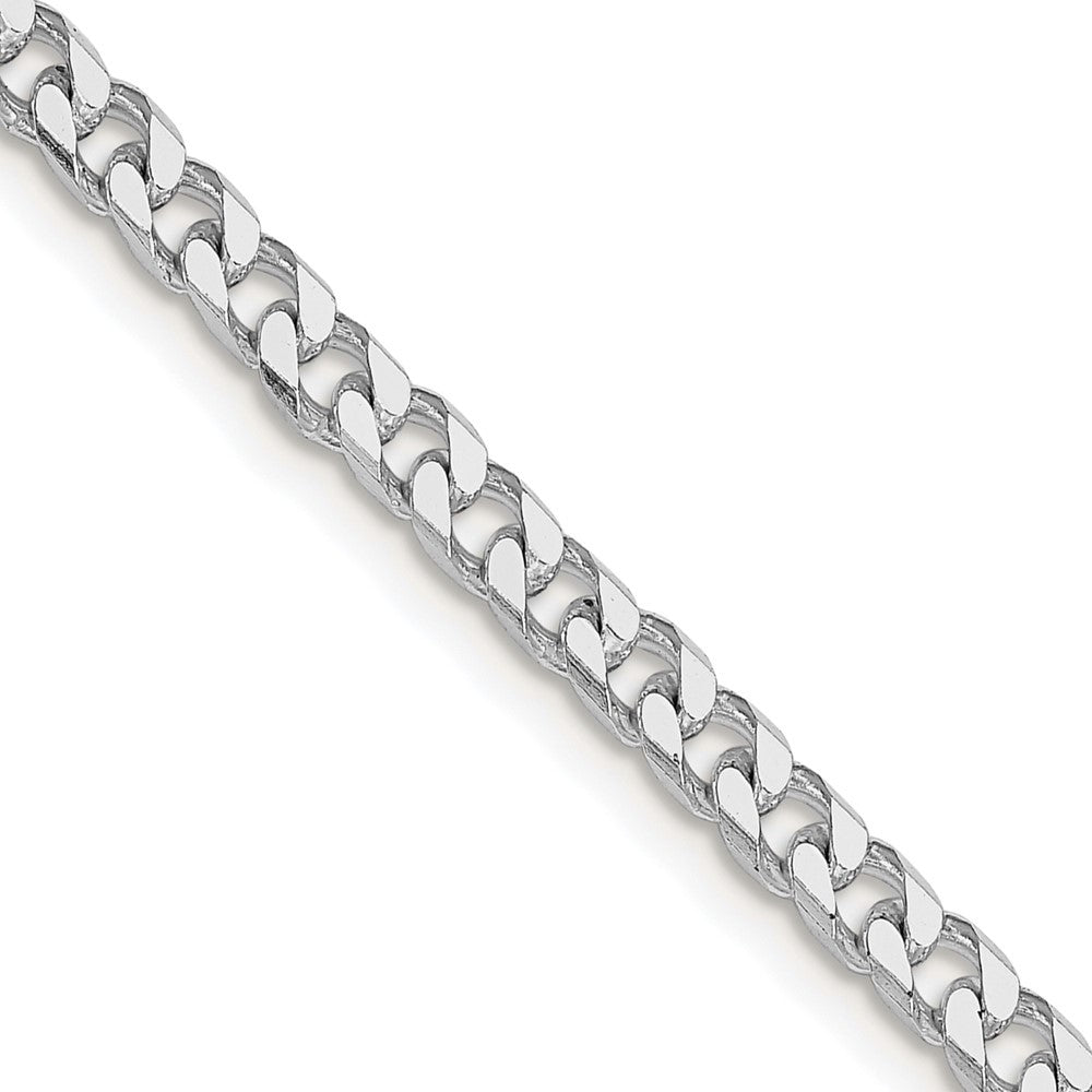 Sterling Silver Rhodium-plated Polished 3.5mm Curb Chain Necklace