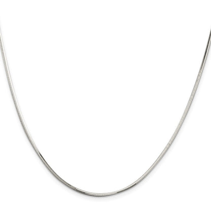 Sterling Silver 1.65mm Octagonal Snake Chain Necklace