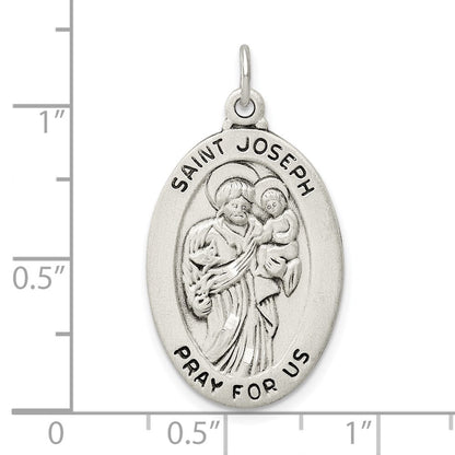 Sterling Silver Antiqued St. Joseph Medal Pendant Holiday Gift for Women