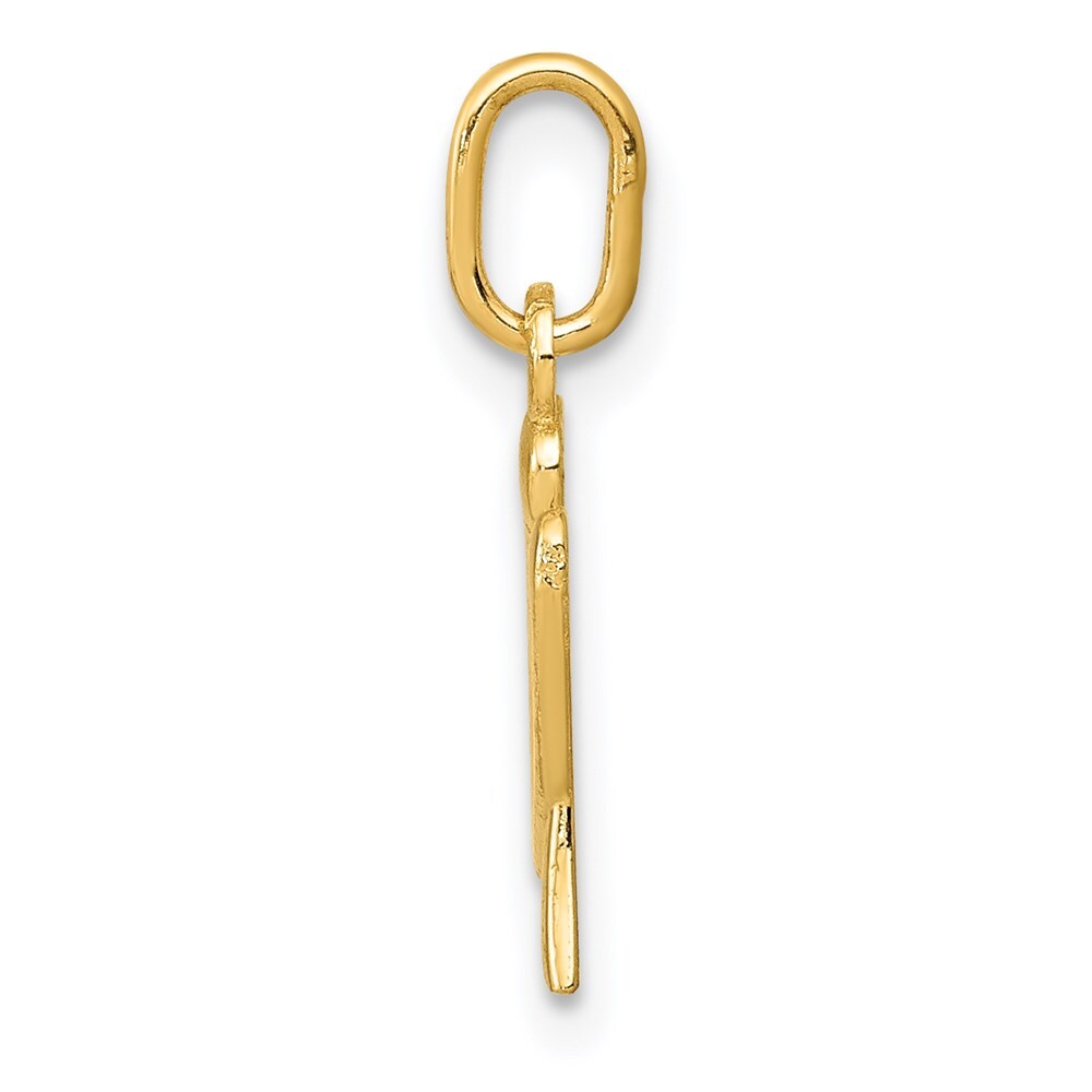 14k Yellow Gold Letter U Initial Charm Pendant for Women