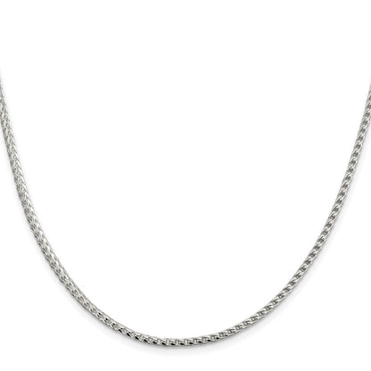 Sterling Silver Rhodium-plated 2.55mm Diamond-Cut Square Franco Chain Necklace