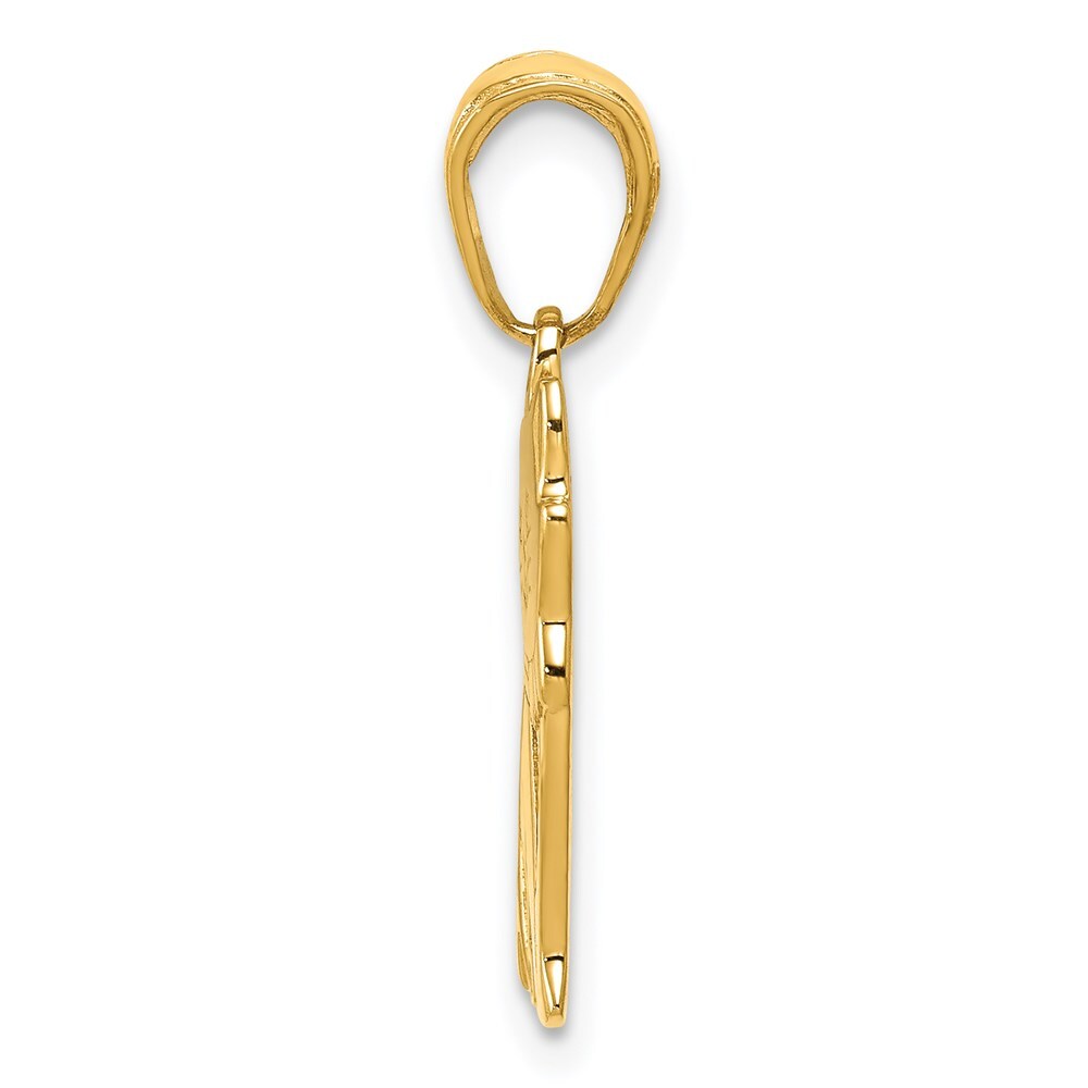 14k Yellow Gold Sitting Cat Pendant for Women