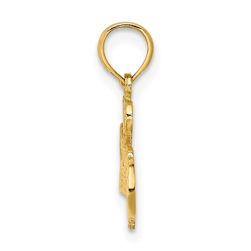 14k Yellow Gold I HEART SOCCER Ball Charm Pendant