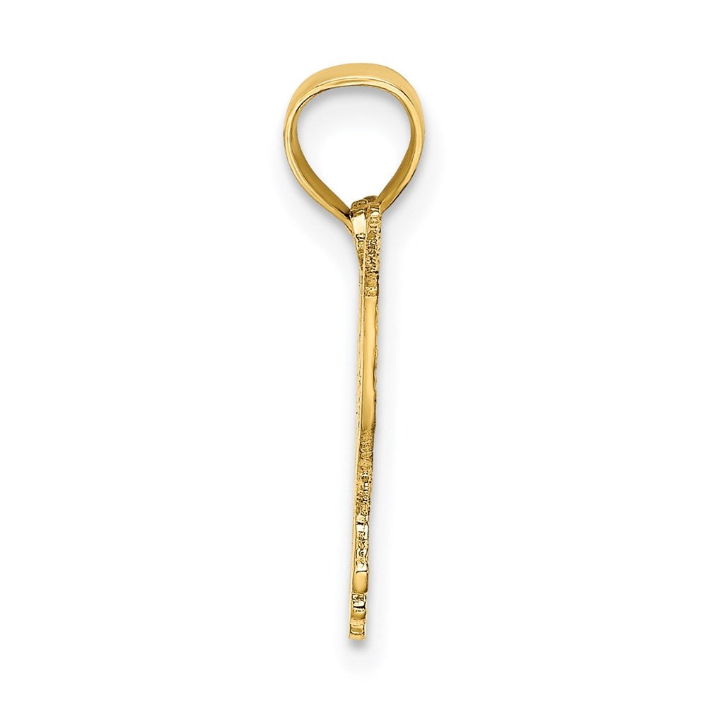 14k Yellow Gold Polished and Engraved Hummingbird Charm