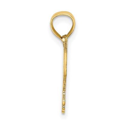 14k Yellow Gold Polished and Engraved Hummingbird Charm