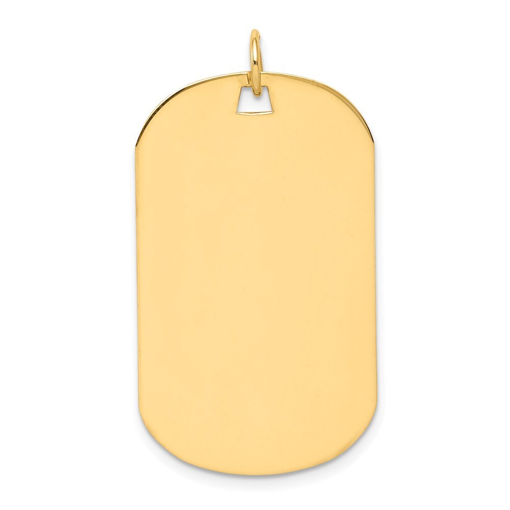 14k Yellow Gold Plain .013 Gauge Engraveable Dog Tag Disc Charm Pendant