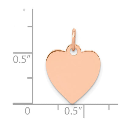 14K Rose Gold Polished Engravable 13mm Heart Disc Pendant