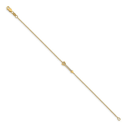 14k Yellow Gold Complete 1/20 carat Diamond Arrow Bracelet