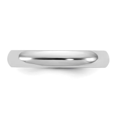 14k White Gold 3.5mm Half Round Band Size 10