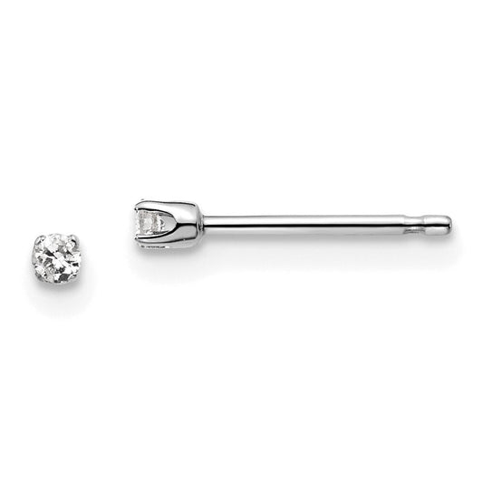 14k White Gold .05ct I2 K-L Diamond Push-on Stud Earrings Gift for Women