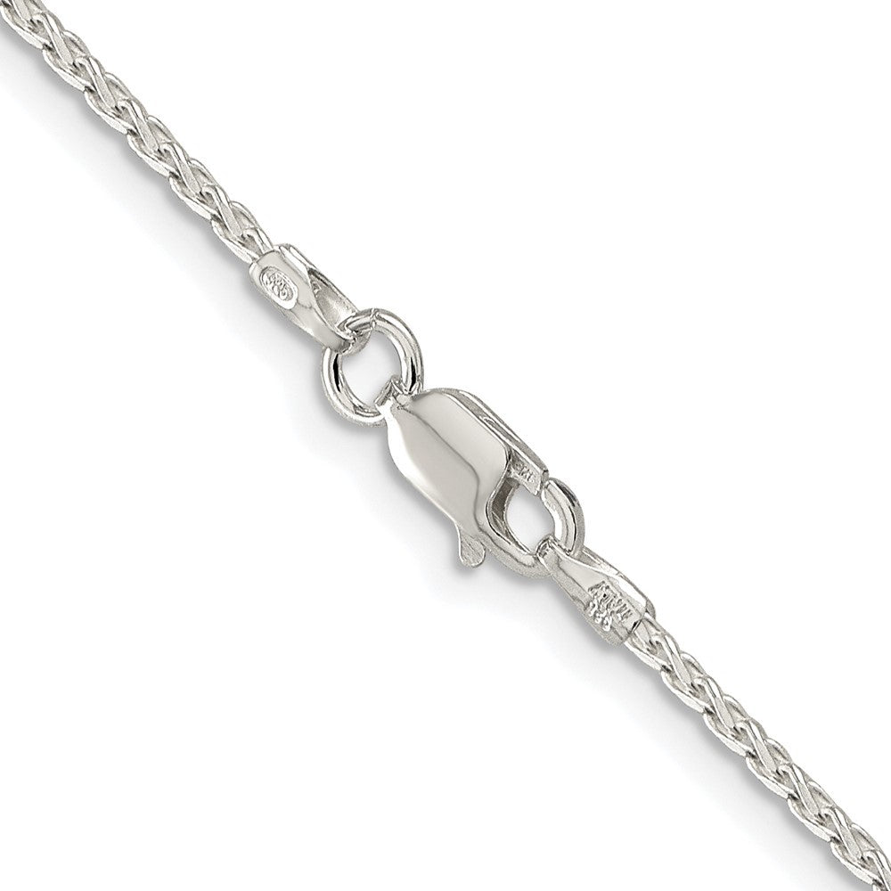 Sterling Silver Rhodium-plated 1.7mm Diamond-cut Round Spiga Chain Necklace