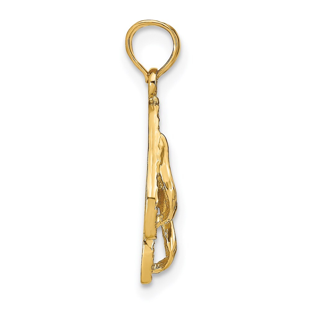 14k Yellow Gold MARCO ISLAND Reversible Flip Flops Pendant for Women