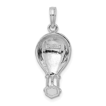 14k White Gold Polished Hot Air Ballon Charm Pendant for Women