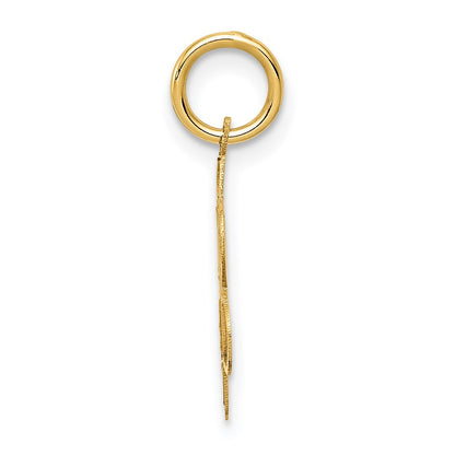 14k Yellow Gold SWEET 16 Disc Charm Pendant for Women