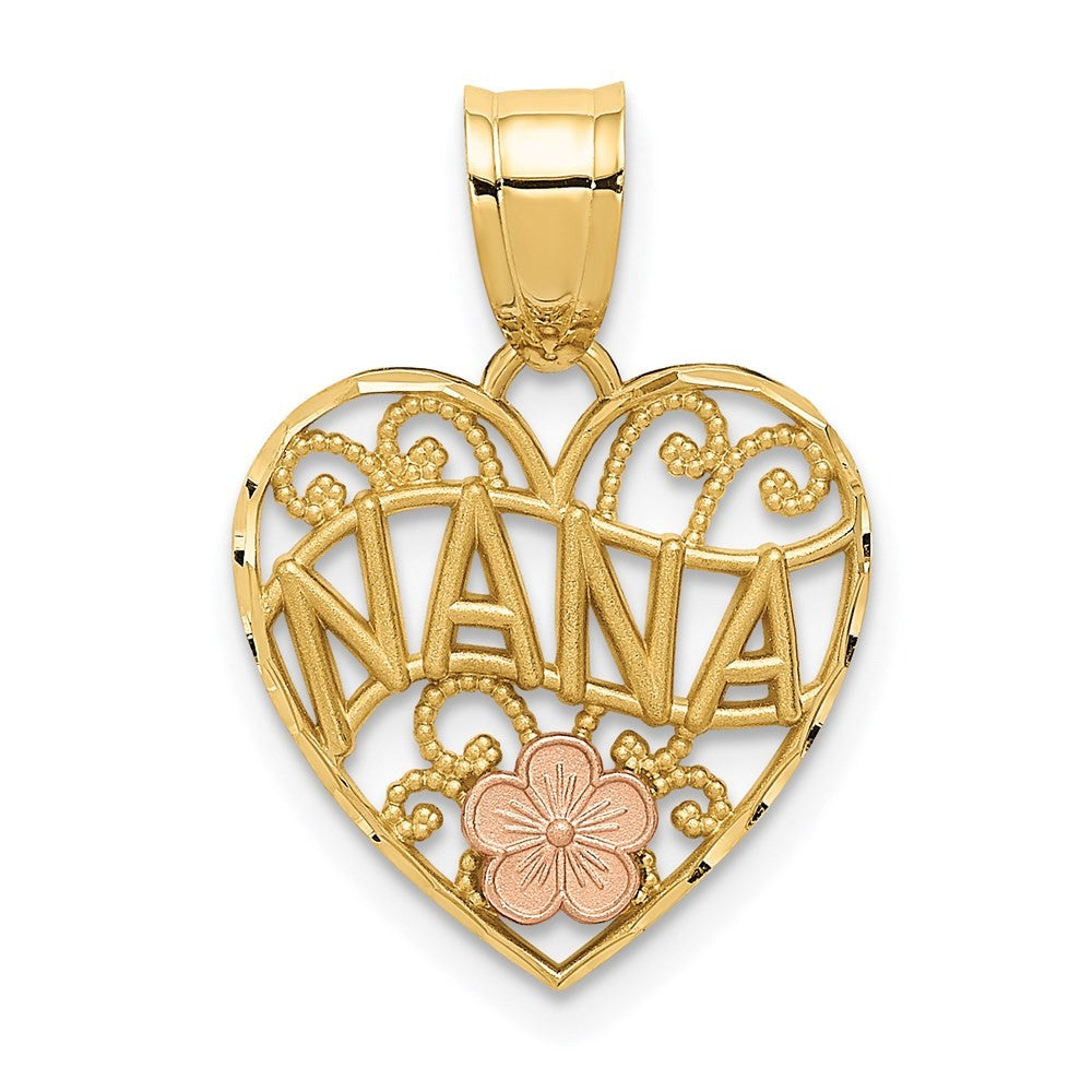 14k Two-tone Gold NANA Heart Pendant