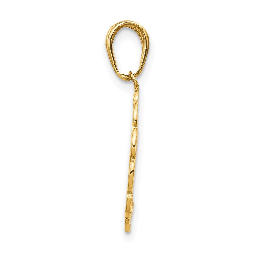 14k Yellow Gold Hummingbird Flower in Frame Pendant for Women