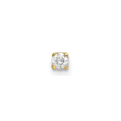 14k Yellow Gold Single Stud Diamond Earring