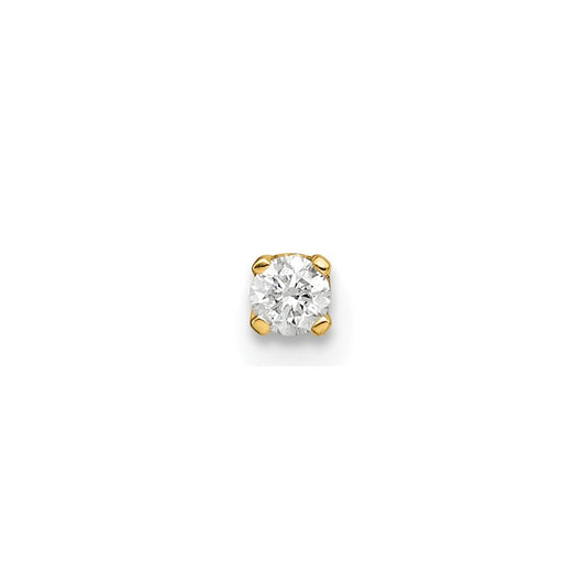14k Yellow Gold Single Stud Diamond Earring