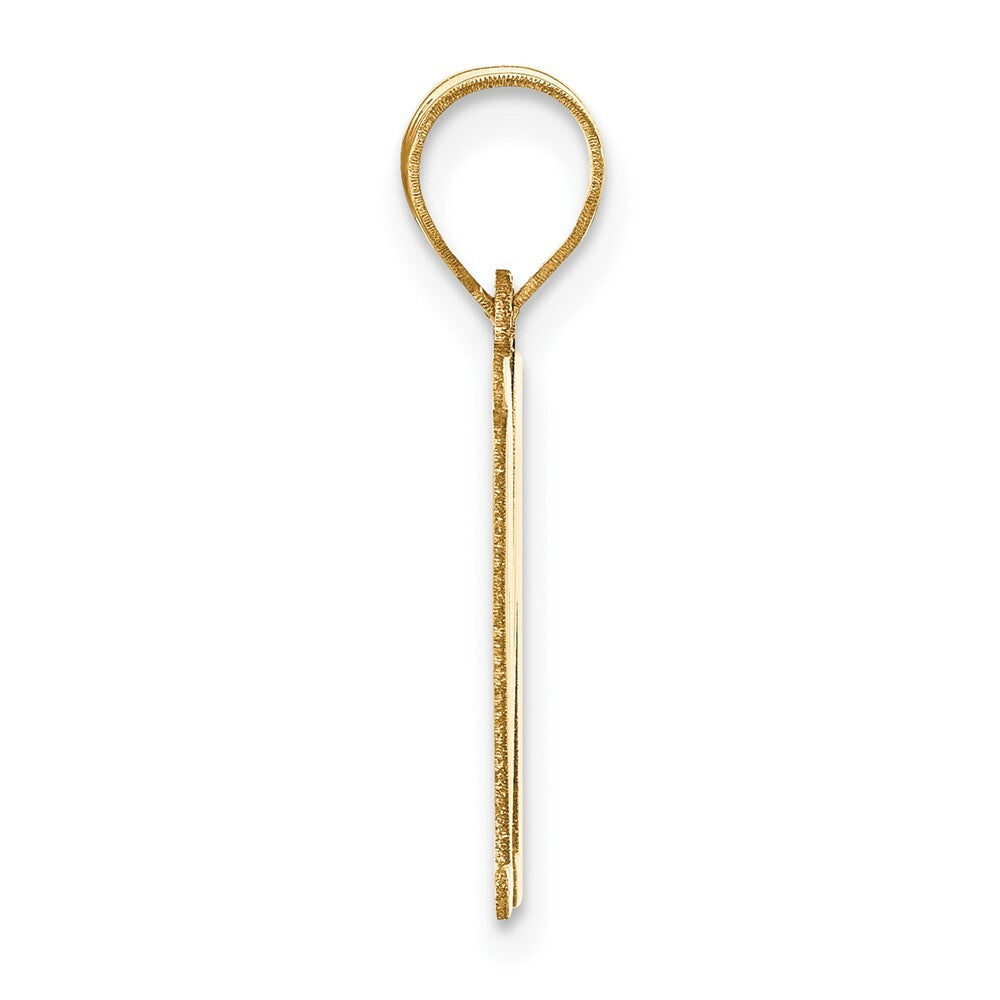 14k Yellow Gold Polished Letter M Initial Pendant for Women