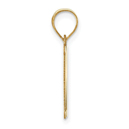 14k Yellow Gold Polished Letter M Initial Pendant for Women