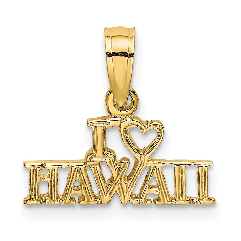 14k Yellow Gold I HEART HAWAII Charm
