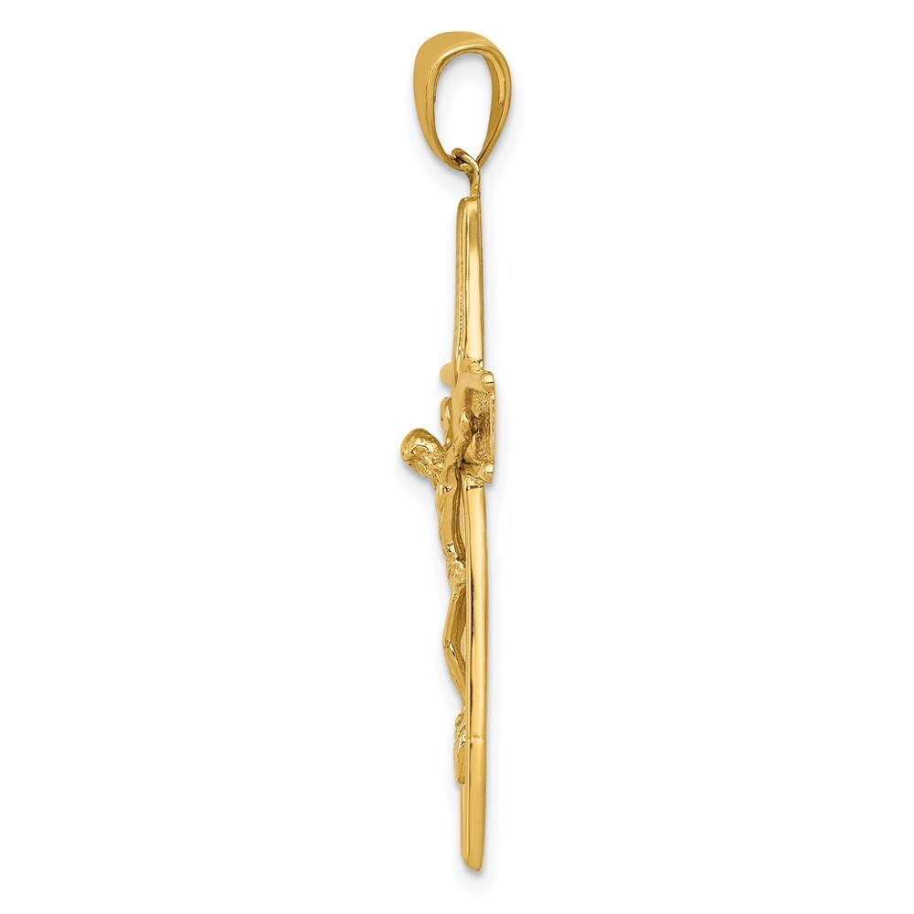 14k Yellow Gold Satin Finish Crucifix Pendant