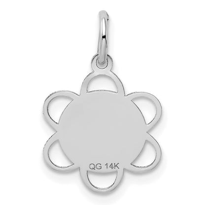 14k White Gold GRADUATION DAY Charm Pendant for Women