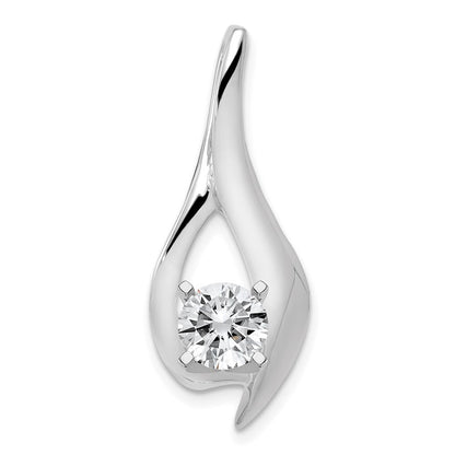 14k White Gold Peg Set Diamond Slide Pendant Mtg for Women