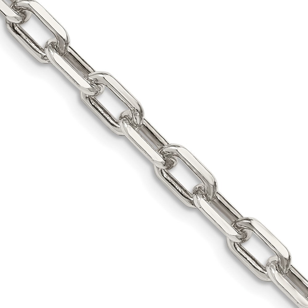 Sterling Silver 5.75mm Diamond-cut Long Link Cable Chain Necklace