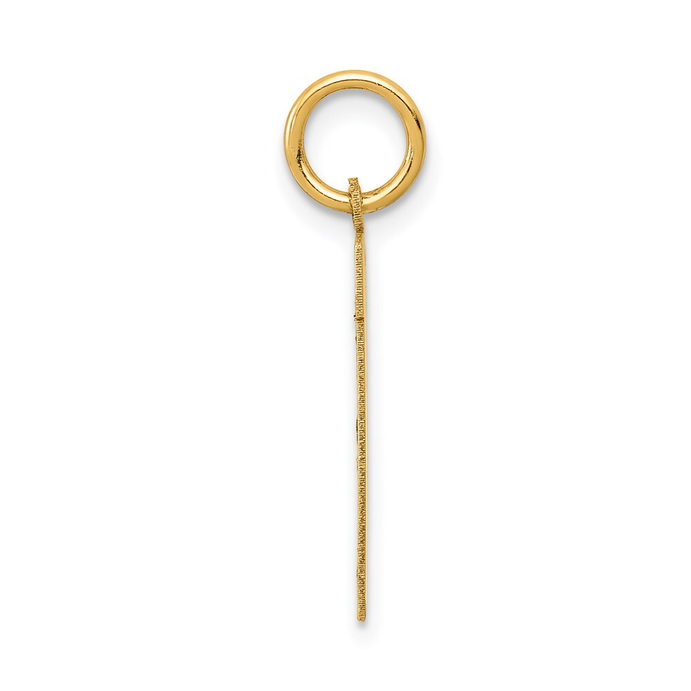 14k Yellow Gold Small Satin Number 11 Charm Pendant for Women