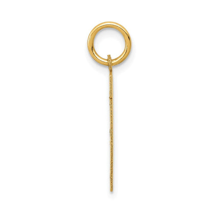 14k Yellow Gold Small Satin Number 11 Charm Pendant for Women