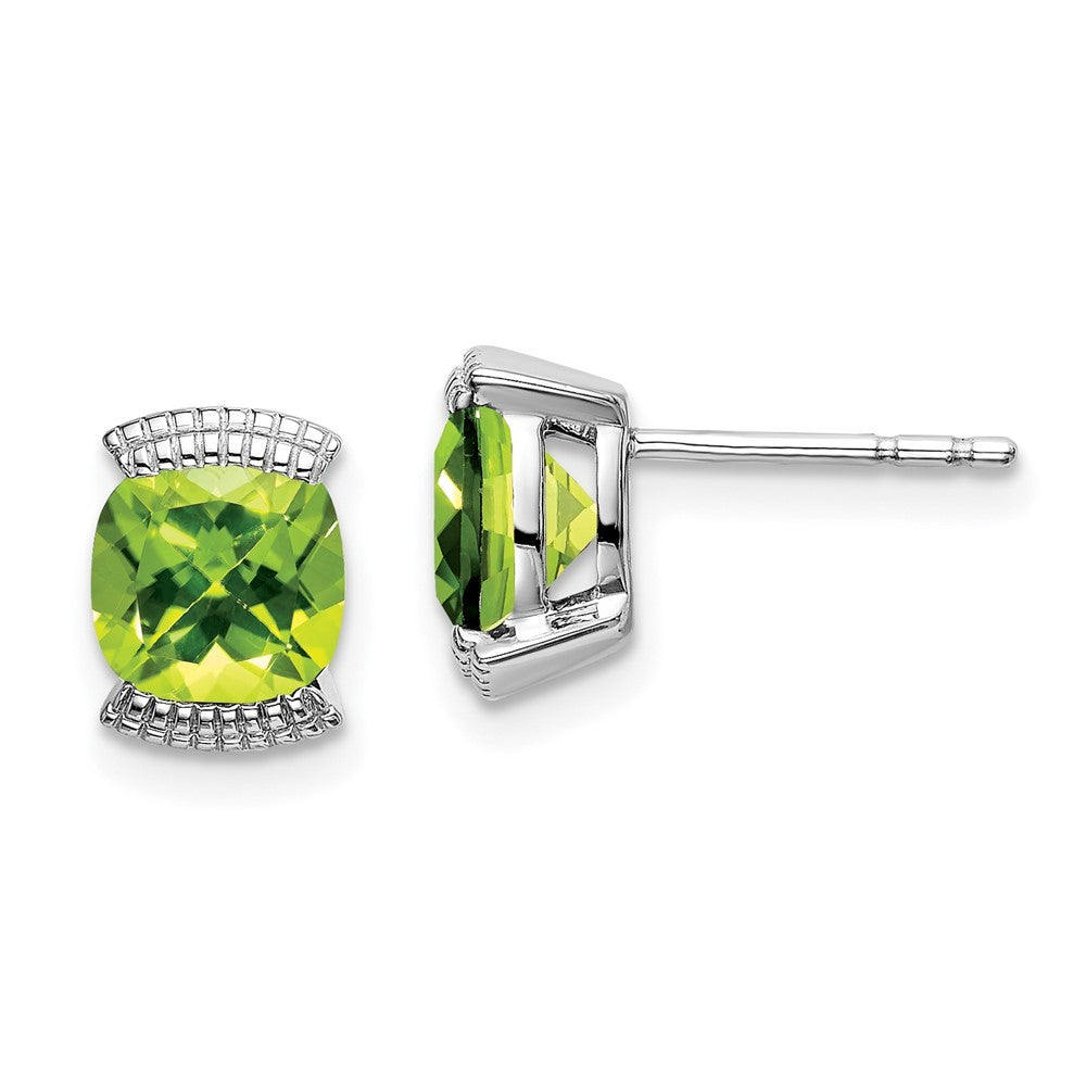 14k White Gold Peridot Earrings
