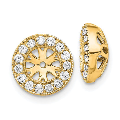 14k Yellow Gold 1/4ct Diamond Earring Jackets