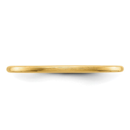 14K Yellow Gold Yellow Gold 1.2mm Half Round Satin Stackable Band Size 10