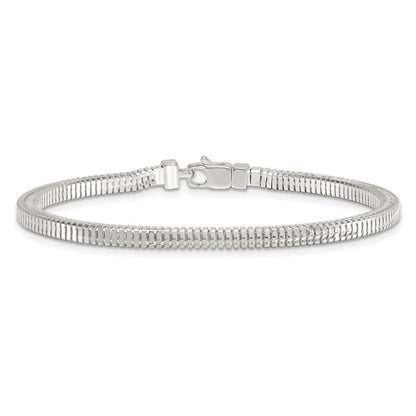 Sterling Silver Polished Fancy 3.5mm Square Snake Link 8 Inch Bracelet