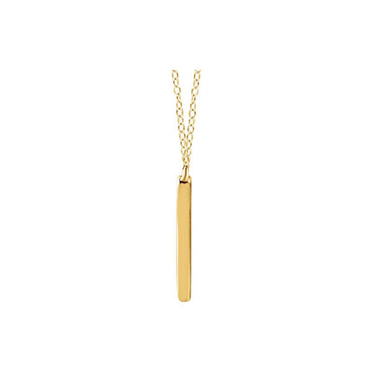 14k Yellow Gold V Pendant Necklace 18" Fine Jewelry for Women