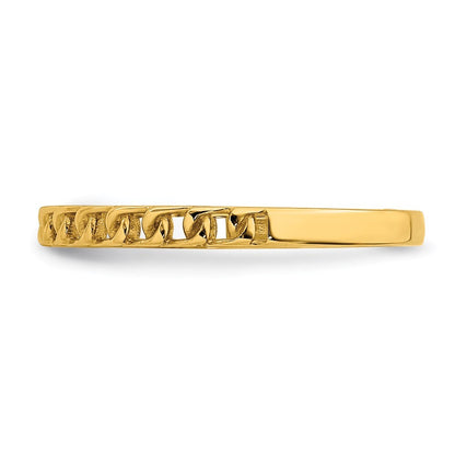 14K Yellow Gold Link Design Ring Size 8