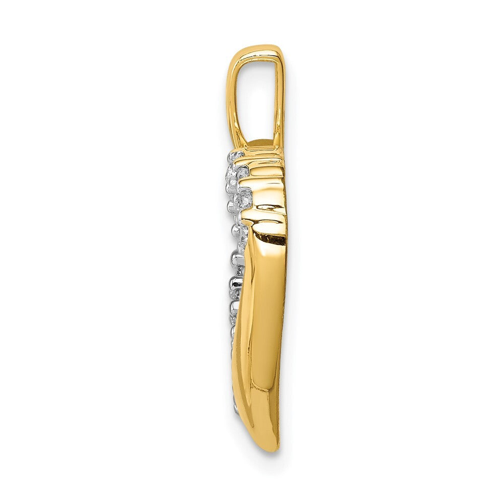 14k Yellow Gold 1/6ct. Diamond Heart Pendant for Women
