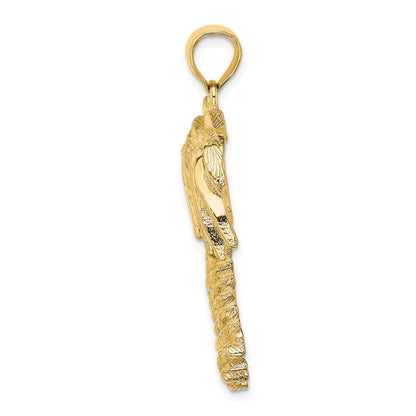 14k Yellow Gold 2-D Double Palm Trees Charm