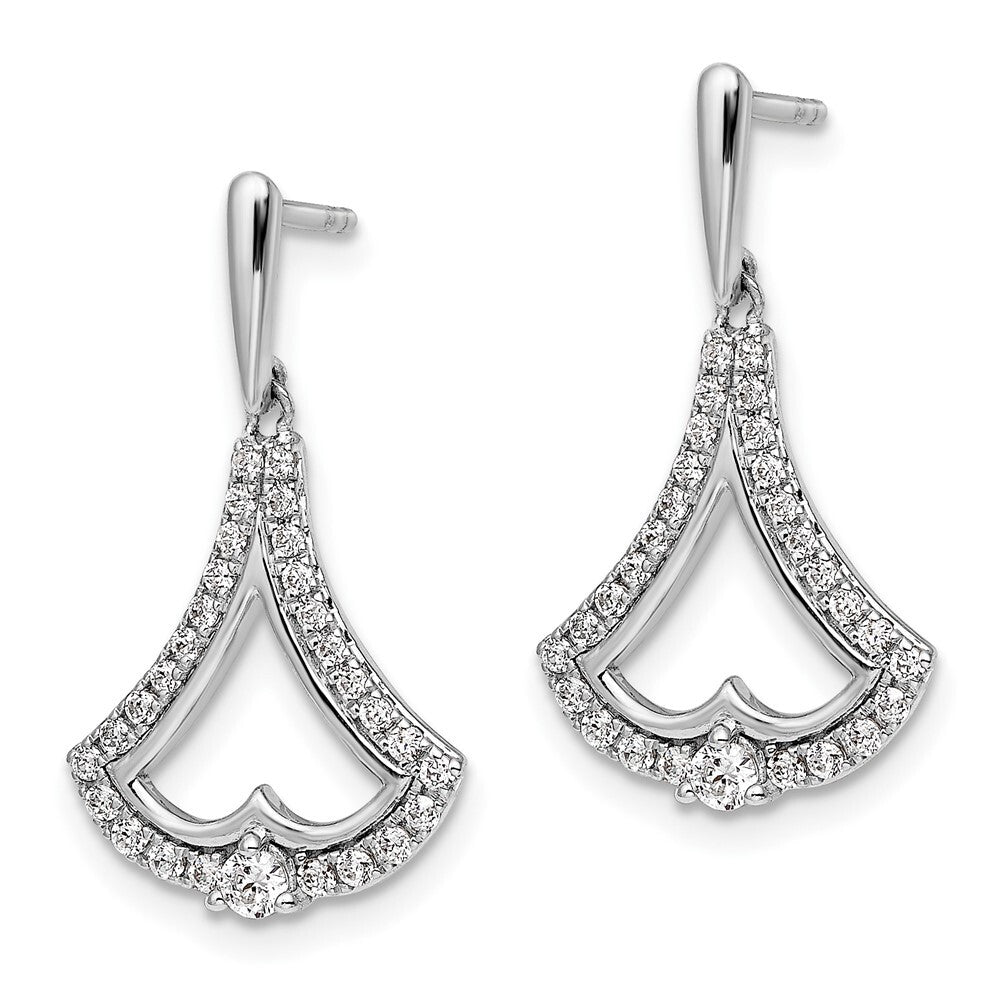 14k White Gold Diamond Dangle Earrings