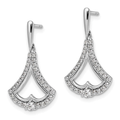 14k White Gold Diamond Dangle Earrings
